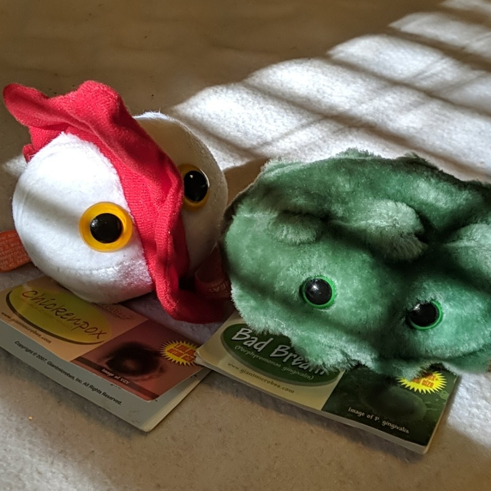 Giant Microbes Plush Toys- Chicken Pox/Bad Breath